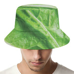 Green Cabbage Leaf Print Bucket Hat
