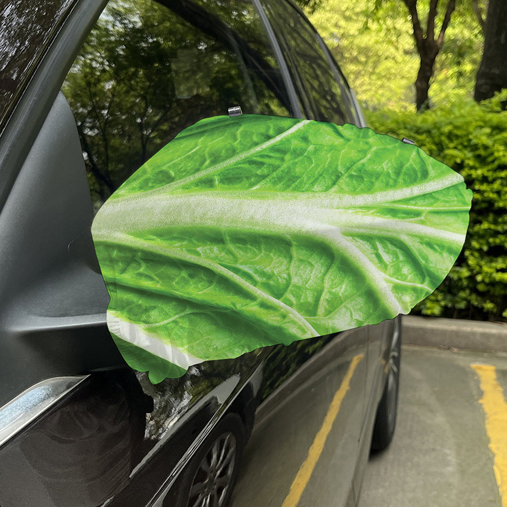 Green Cabbage Leaf Print Car Side Mirror Covers