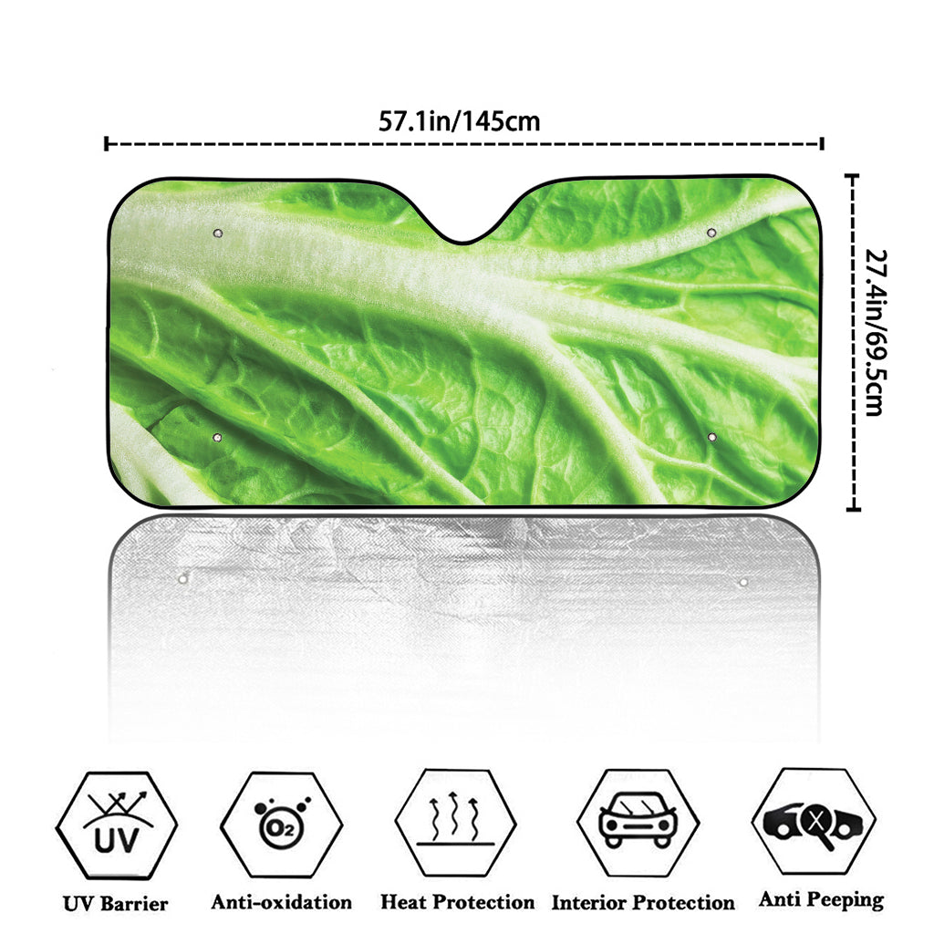 Green Cabbage Leaf Print Car Windshield Sun Shade