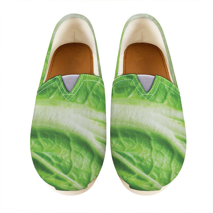 Green Cabbage Leaf Print Casual Shoes