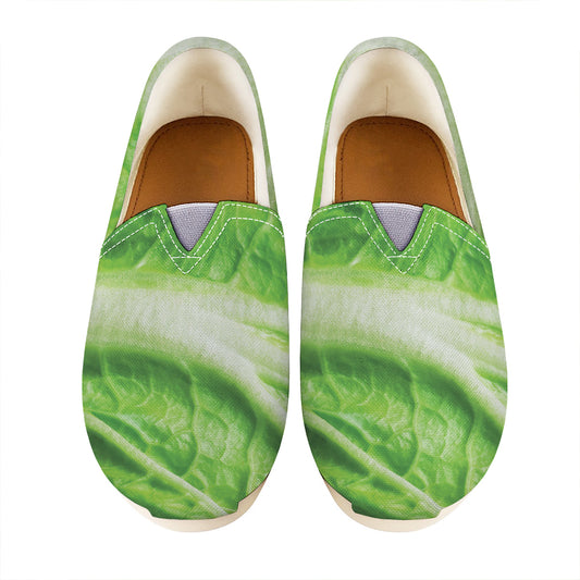 Green Cabbage Leaf Print Casual Shoes