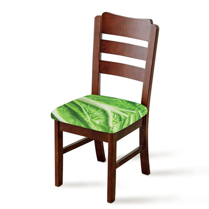 Green Cabbage Leaf Print Chair Cushion Cover