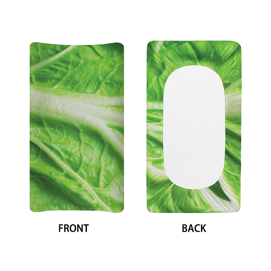 Green Cabbage Leaf Print Changing Pad Cover