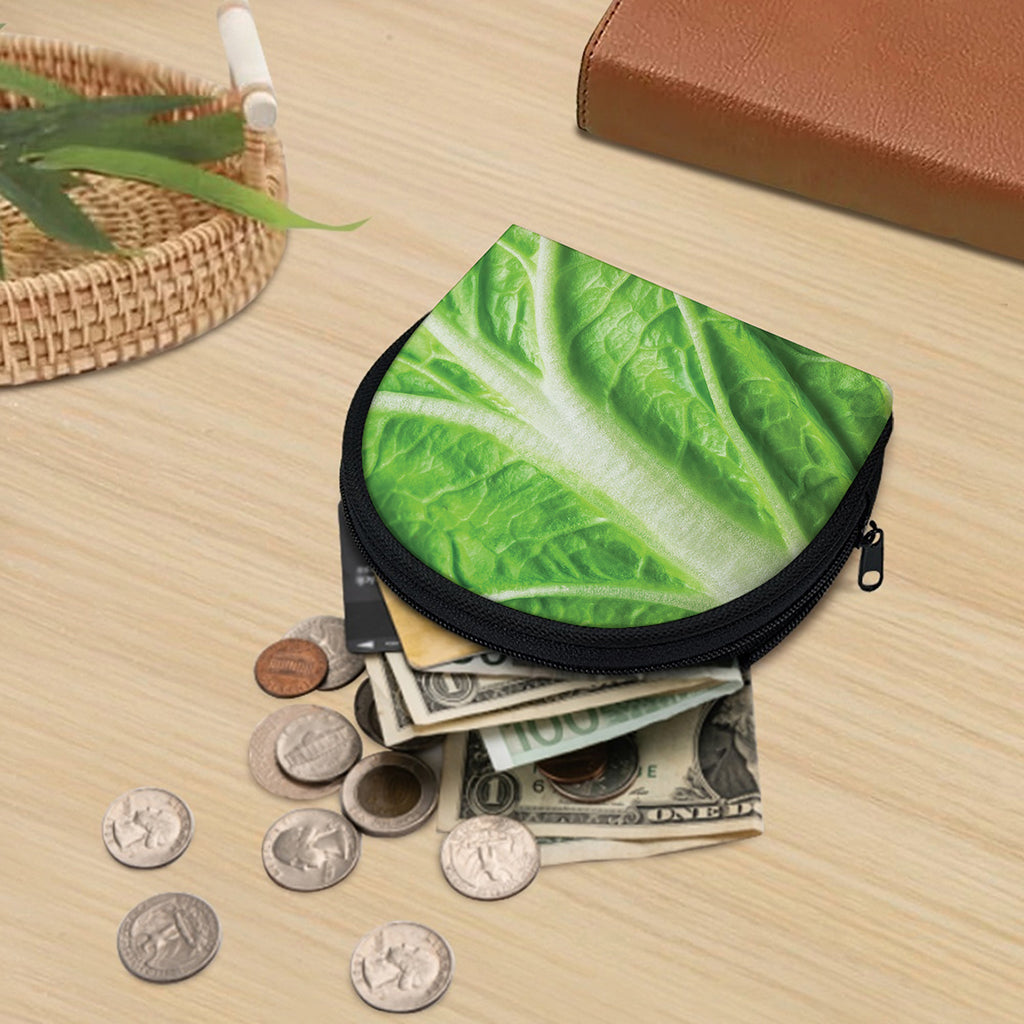 Green Cabbage Leaf Print Coin Purse