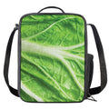 Green Cabbage Leaf Print Crossbody Lunch Bag
