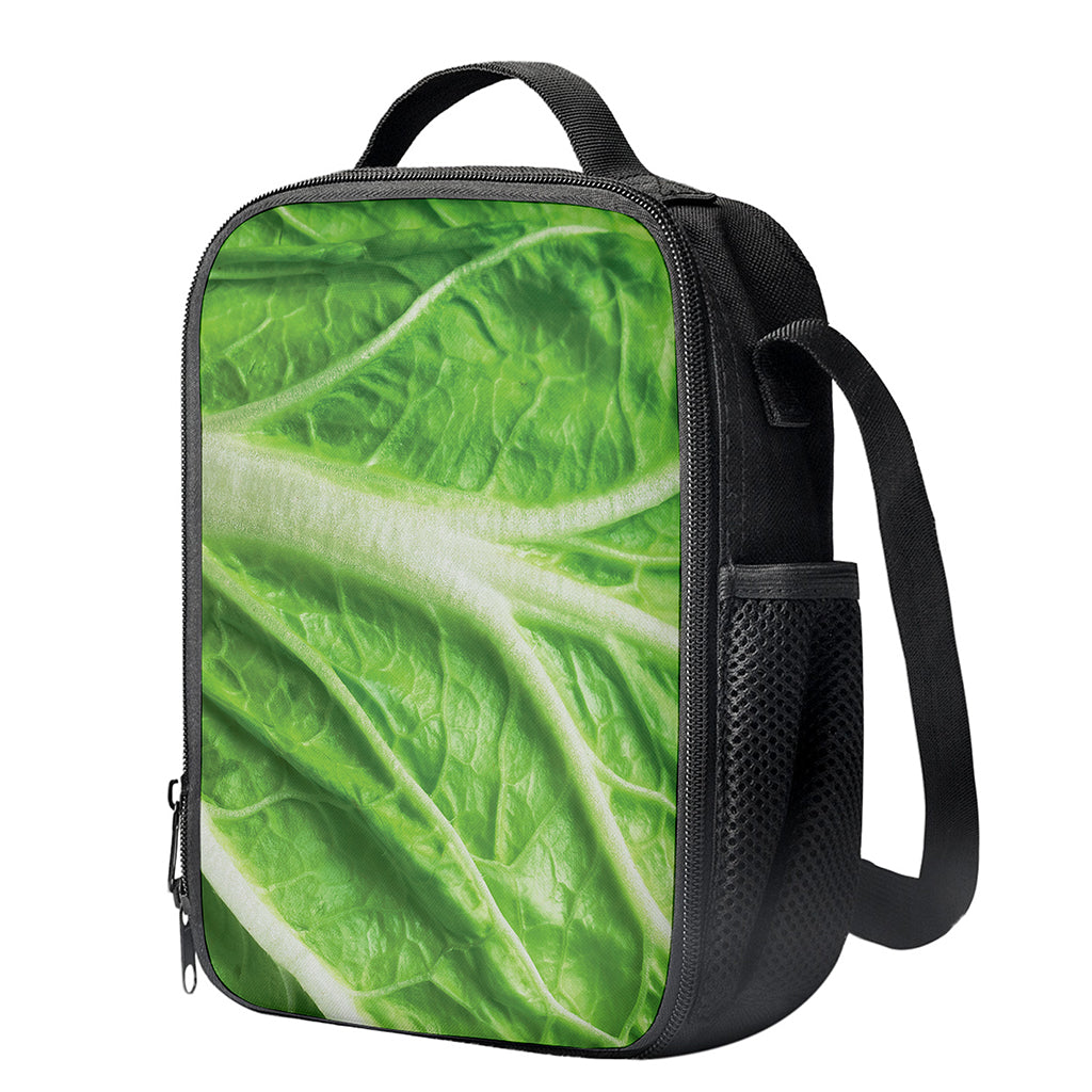 Green Cabbage Leaf Print Crossbody Lunch Bag