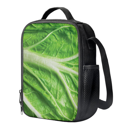 Green Cabbage Leaf Print Crossbody Lunch Bag