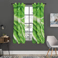 Green Cabbage Leaf Print Grommet Curtain Panels
