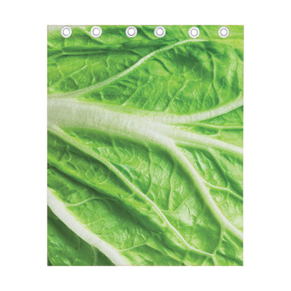 Green Cabbage Leaf Print Curtain