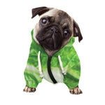 Green Cabbage Leaf Print Dog Zip Up Hoodie