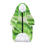 Green Cabbage Leaf Print Dog Zip Up Hoodie