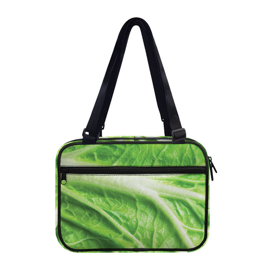 Green Cabbage Leaf Print Double Strap Bible Bag