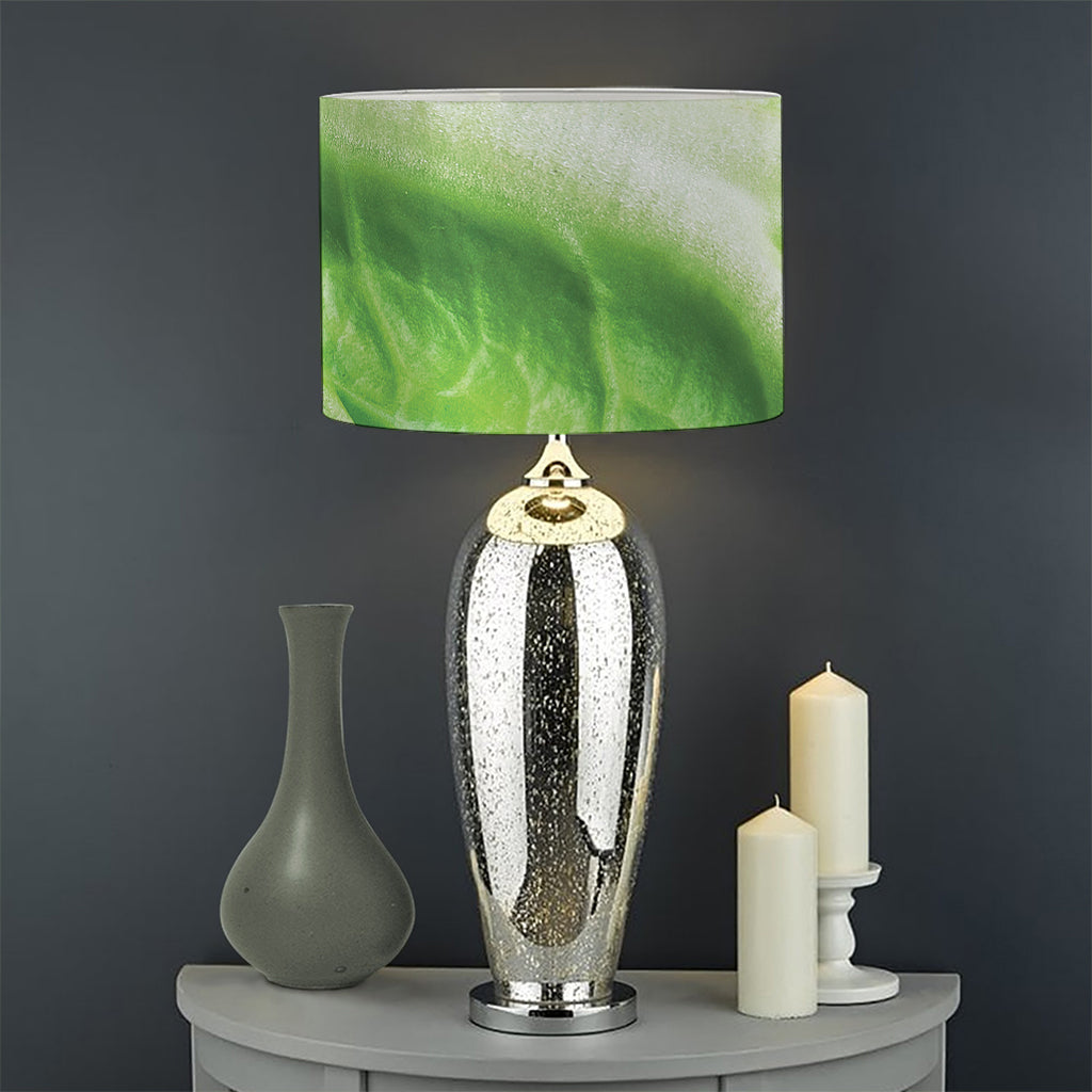 Green Cabbage Leaf Print Drum Lamp Shade