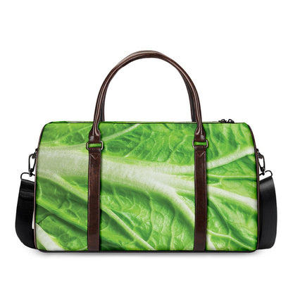 Green Cabbage Leaf Print Duffle Bag