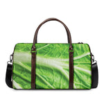 Green Cabbage Leaf Print Duffle Bag