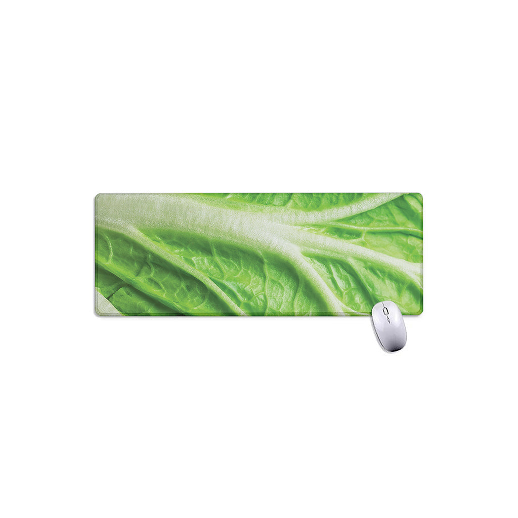 Green Cabbage Leaf Print Extended Mouse Pad