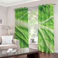 Green Cabbage Leaf Print Extra Wide Grommet Curtains