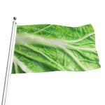 Green Cabbage Leaf Print Flag