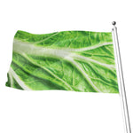 Green Cabbage Leaf Print Flag
