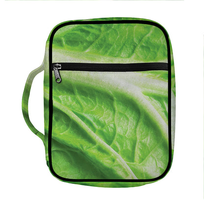 Green Cabbage Leaf Print Front Pocket Bible Bag