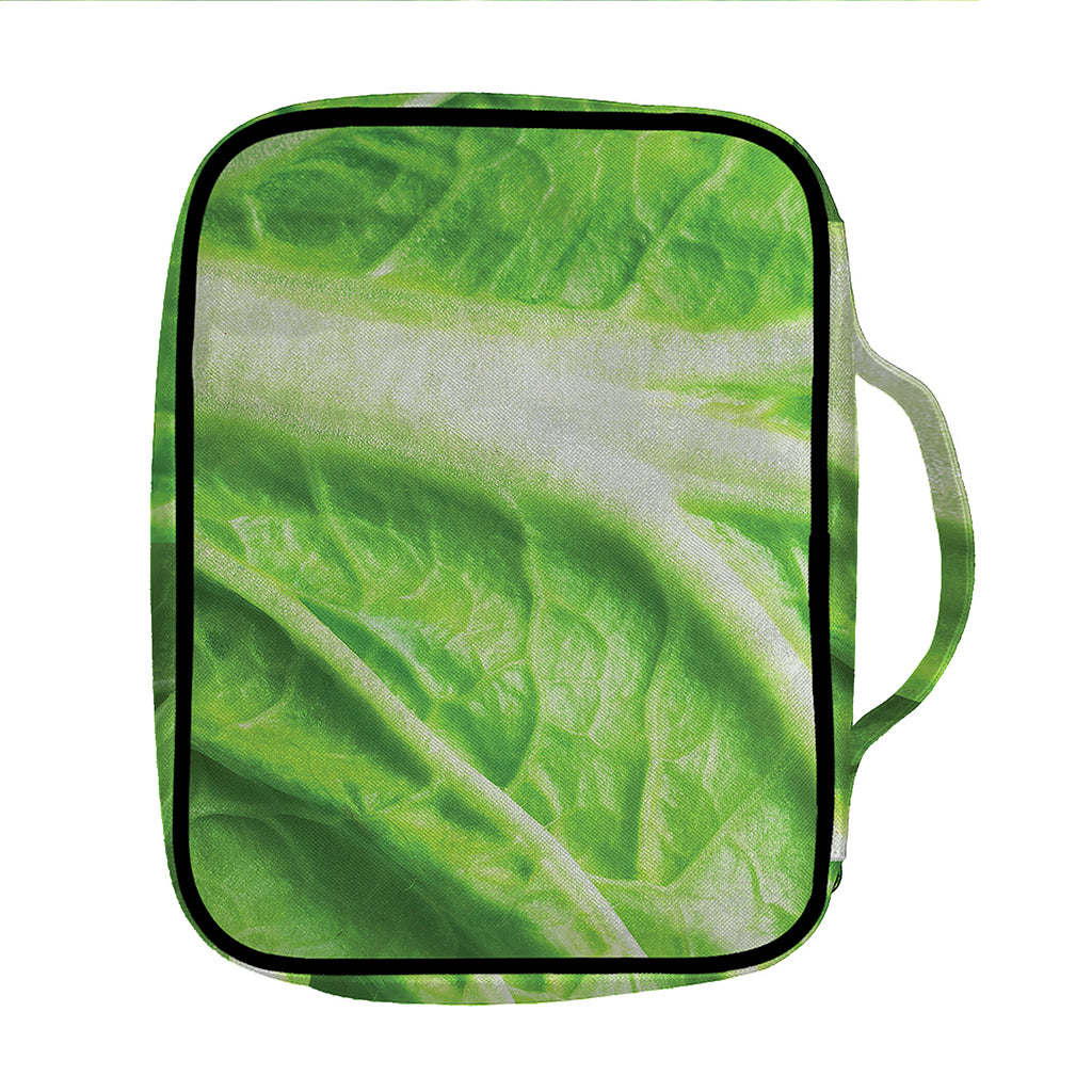 Green Cabbage Leaf Print Front Pocket Bible Bag