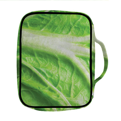 Green Cabbage Leaf Print Front Pocket Bible Bag
