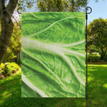 Green Cabbage Leaf Print Garden Flag