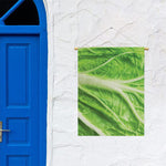 Green Cabbage Leaf Print Garden Flag