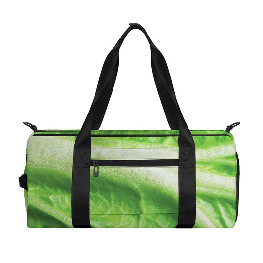 Green Cabbage Leaf Print Gym Bag