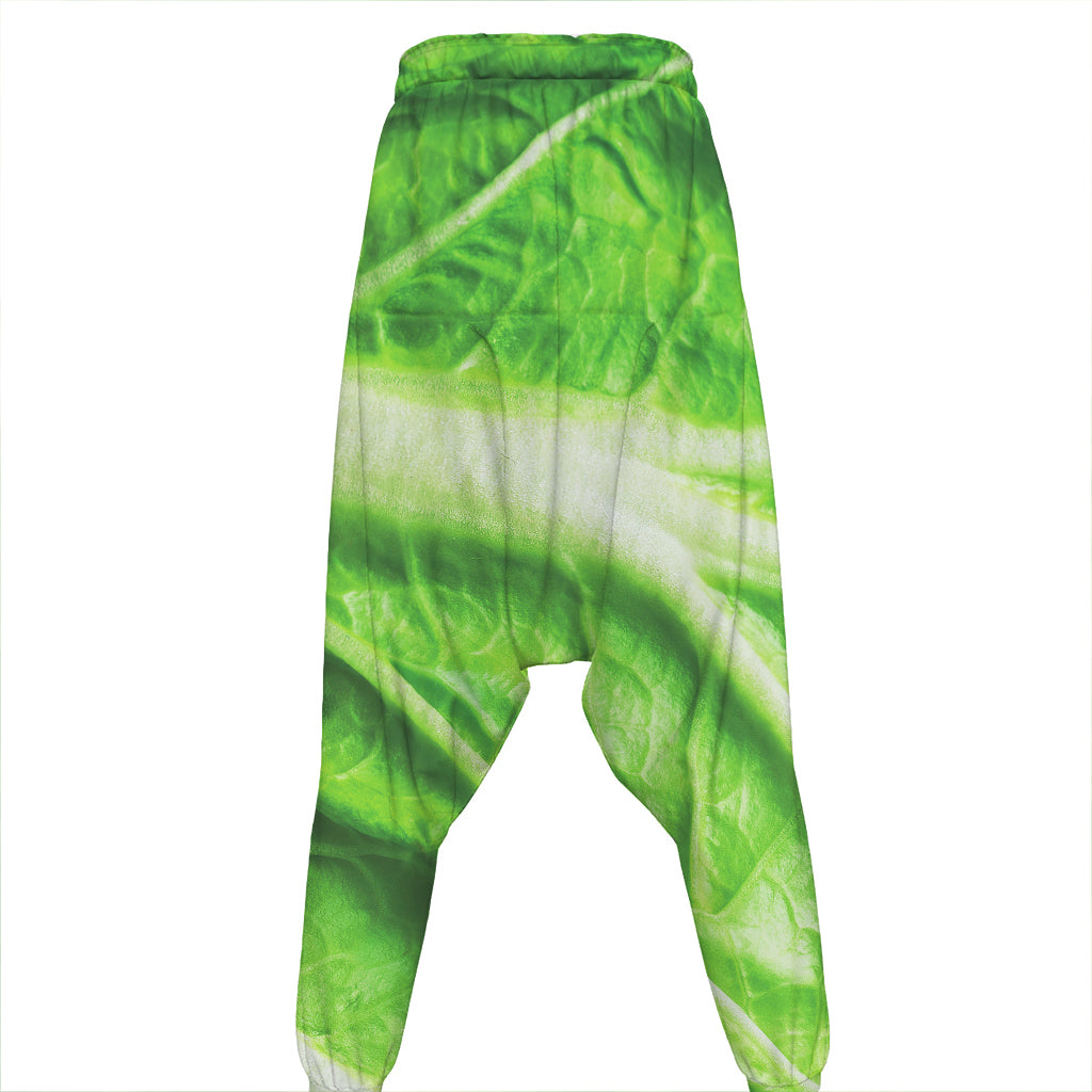 Green Cabbage Leaf Print Hammer Pants