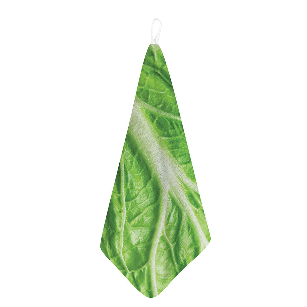 Green Cabbage Leaf Print Hand Towel