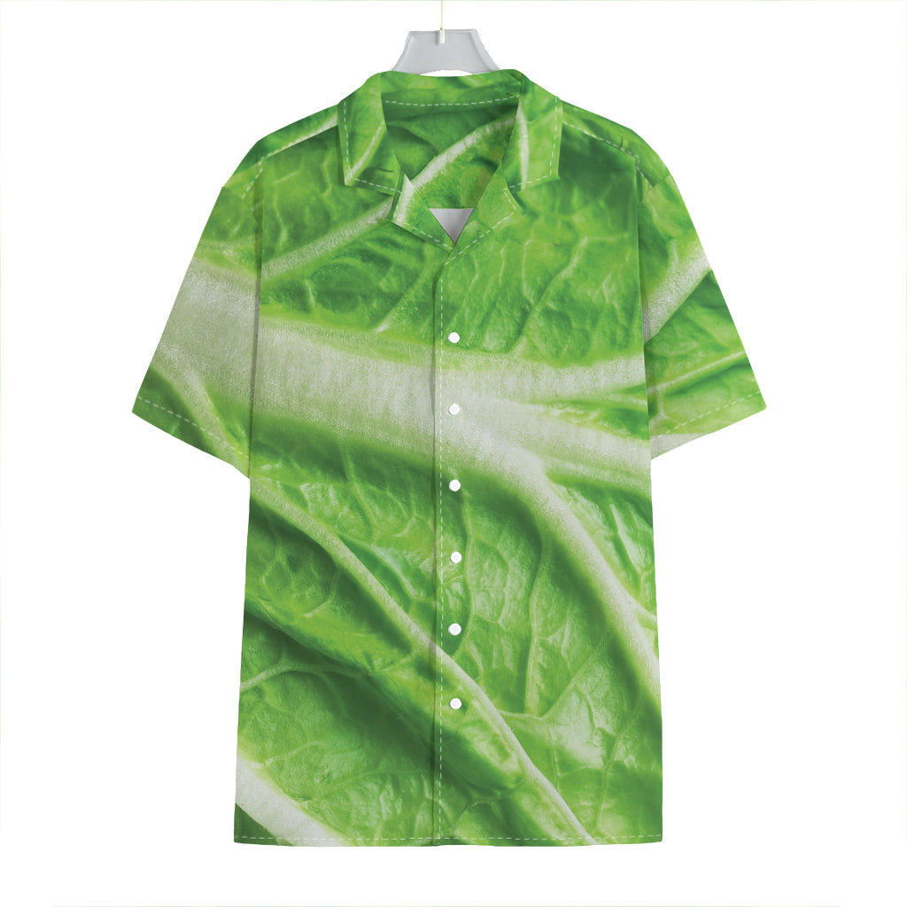 Green Cabbage Leaf Print Hawaiian Shirt