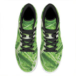 Green Cabbage Leaf Print High Top Leather Sneakers