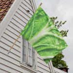 Green Cabbage Leaf Print House Flag