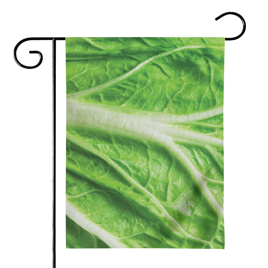 Green Cabbage Leaf Print House Flag