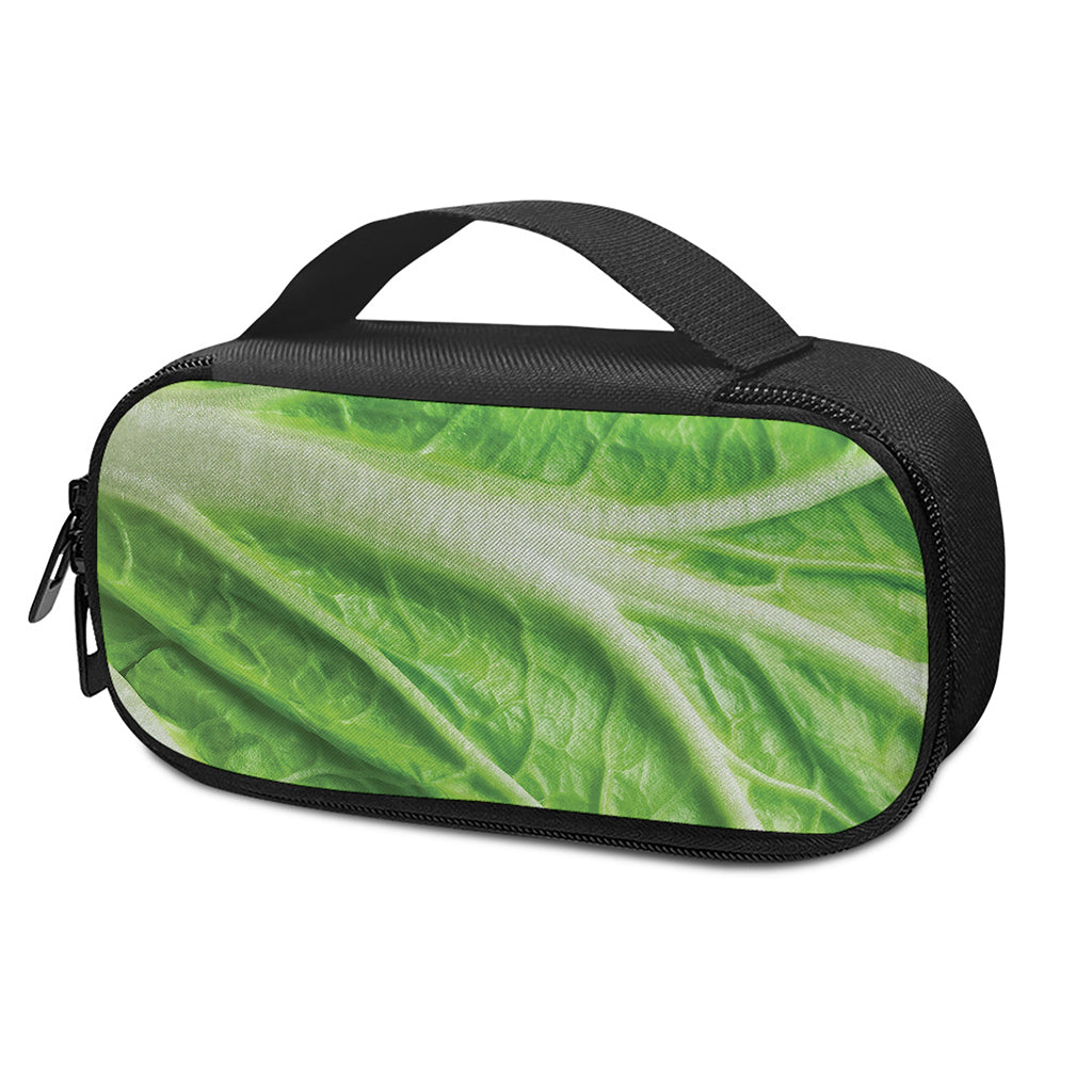 Green Cabbage Leaf Print Insulin Cooler Travel Case