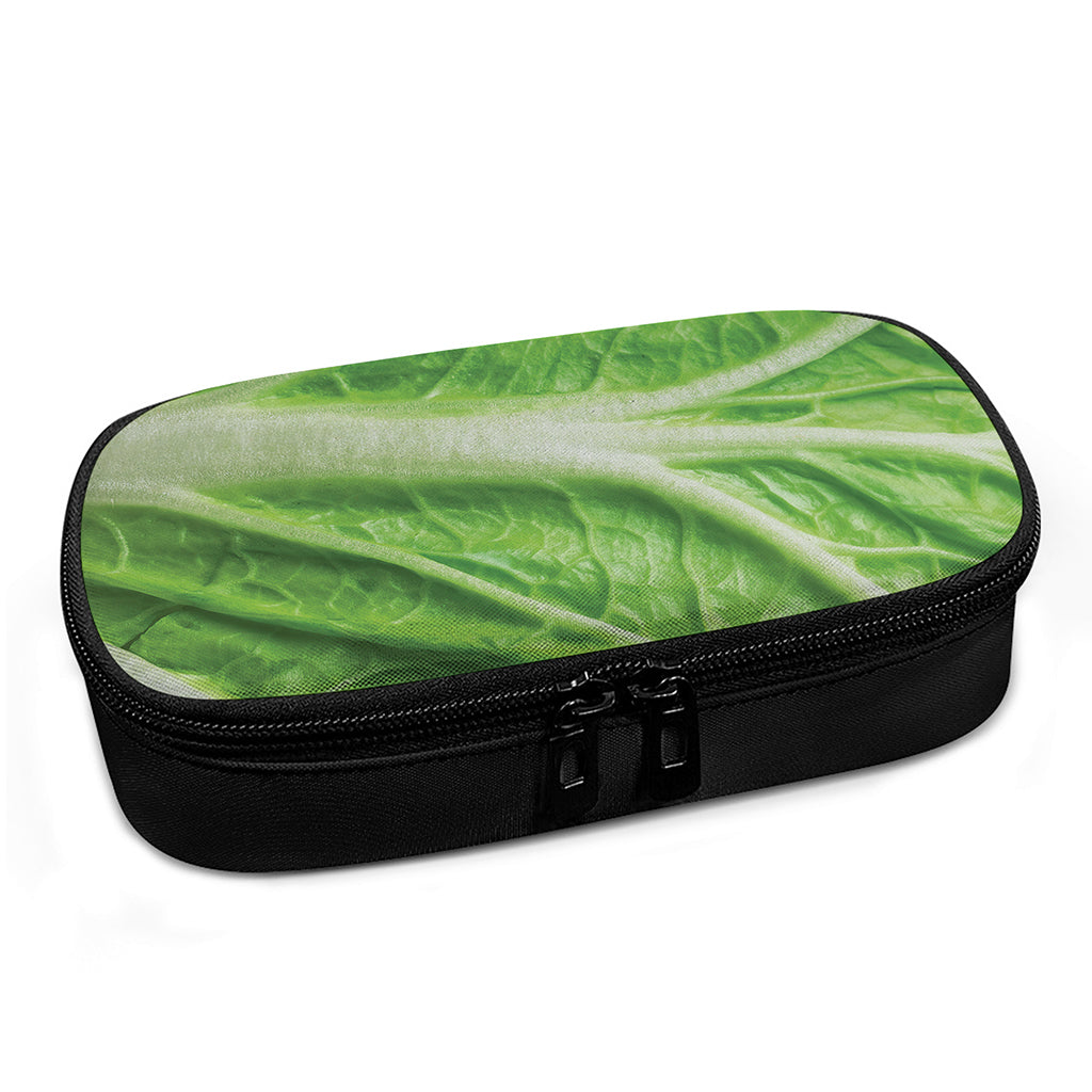 Green Cabbage Leaf Print Insulin Cooler Travel Case