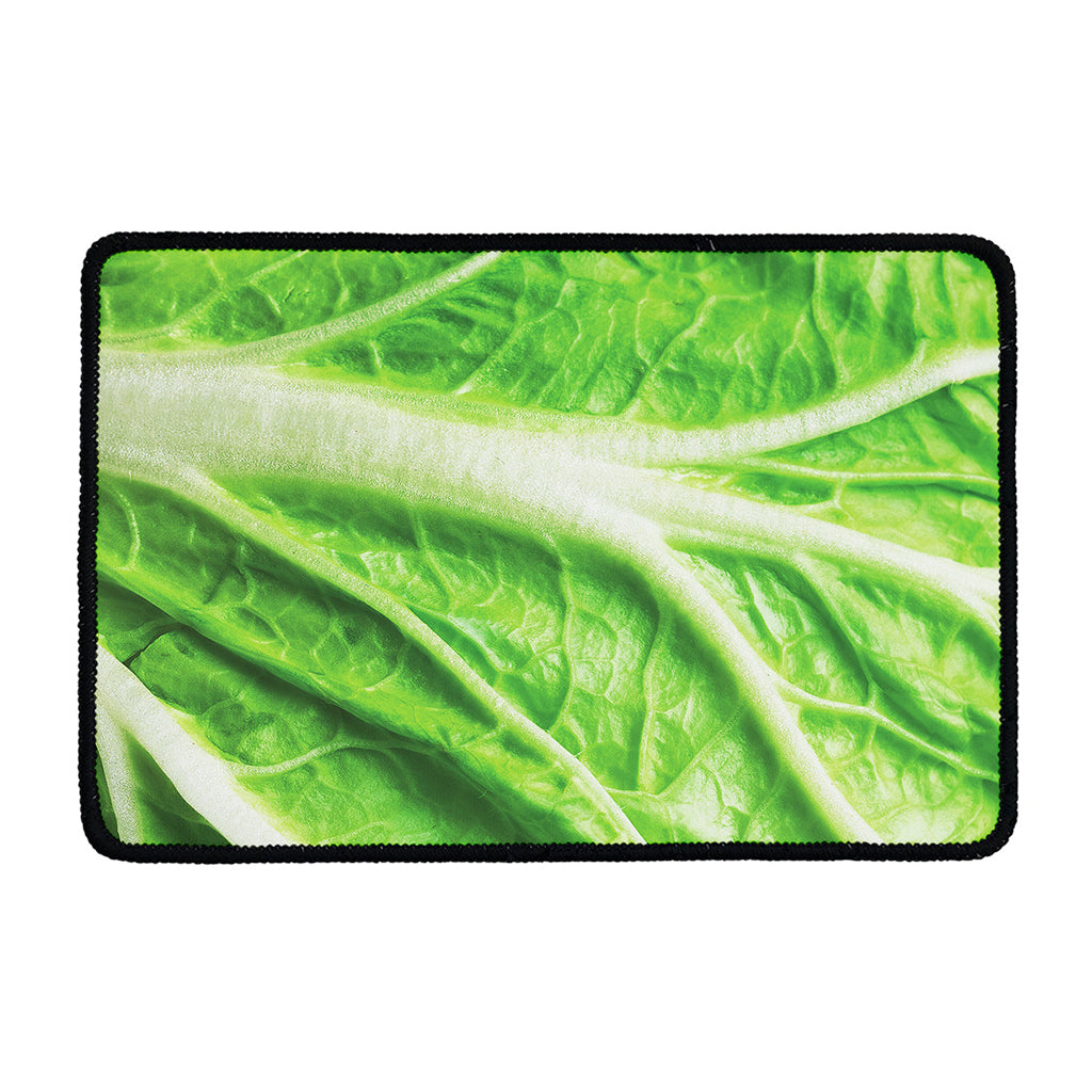 Green Cabbage Leaf Print Kitchen Mat