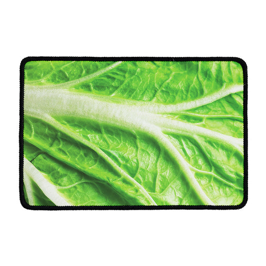 Green Cabbage Leaf Print Kitchen Mat