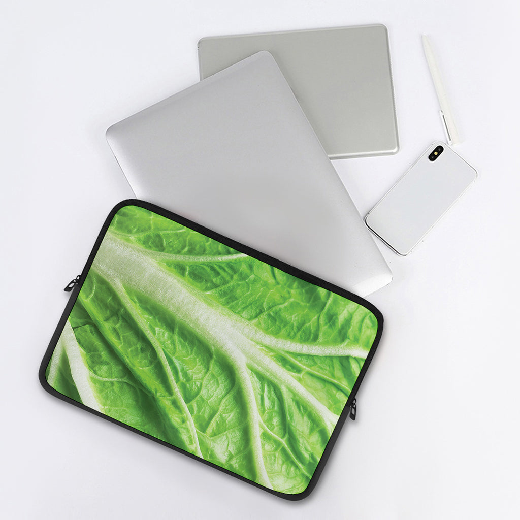 Green Cabbage Leaf Print Laptop Sleeve