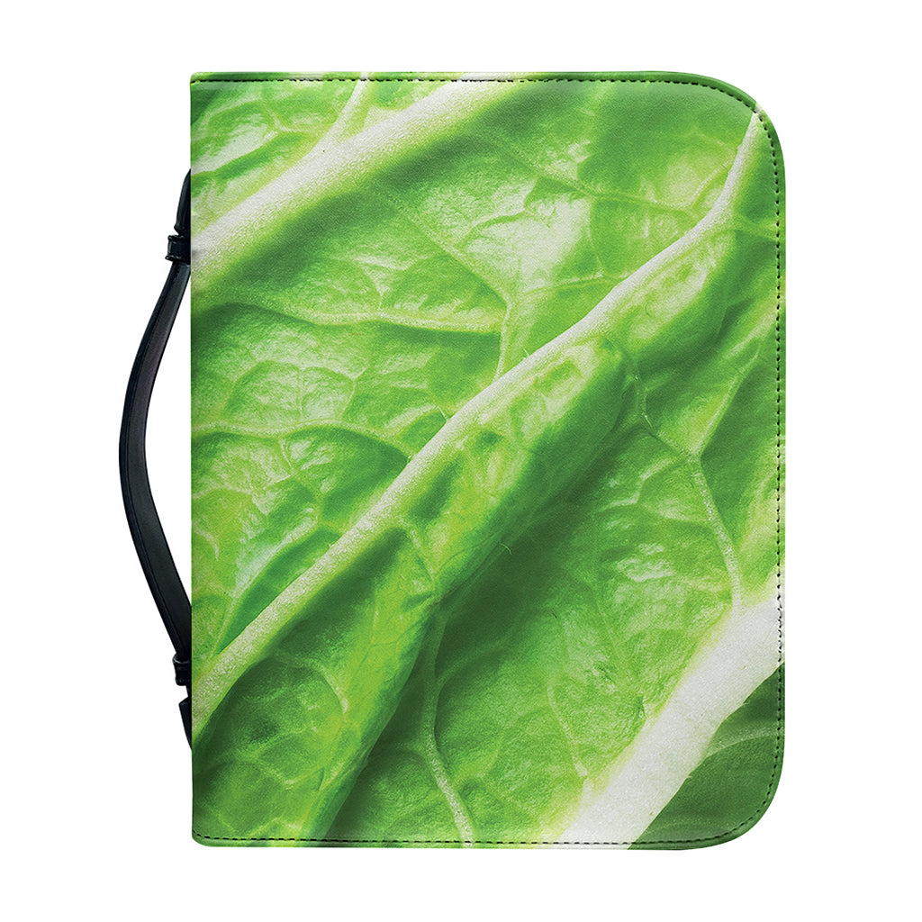 Green Cabbage Leaf Print Leather Bible Cover