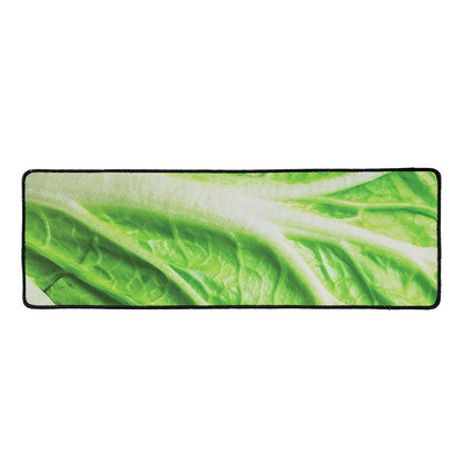 Green Cabbage Leaf Print Long Kitchen Mat