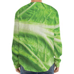 Green Cabbage Leaf Print Long Sleeve Baseball Jersey