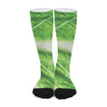 Green Cabbage Leaf Print Long Socks