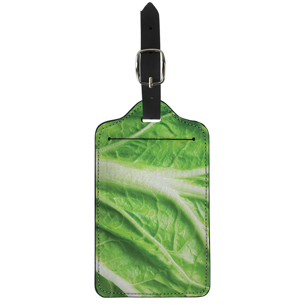 Green Cabbage Leaf Print Luggage Tag