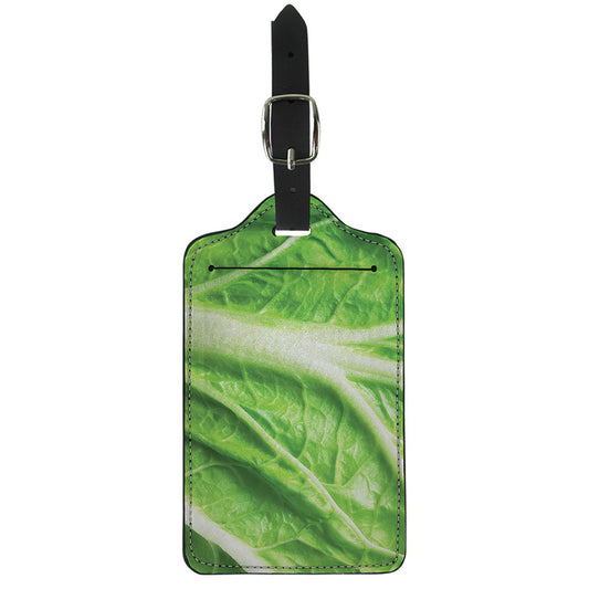Green Cabbage Leaf Print Luggage Tag