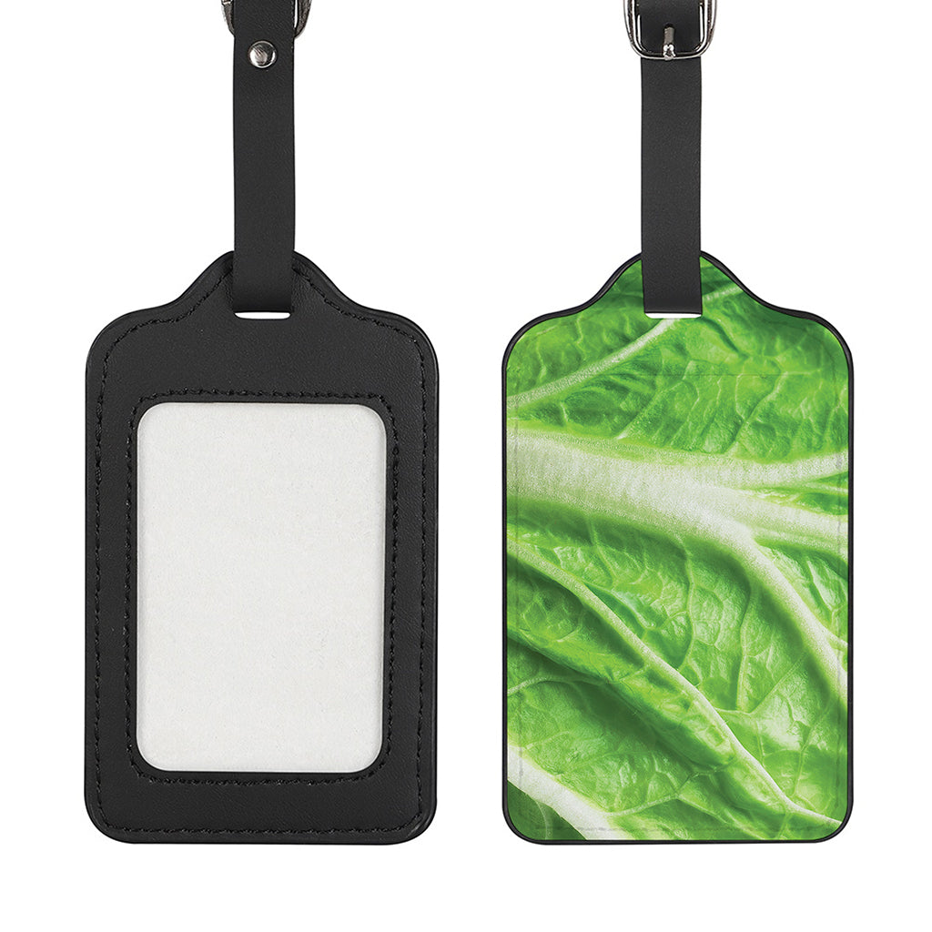 Green Cabbage Leaf Print Luggage Tag