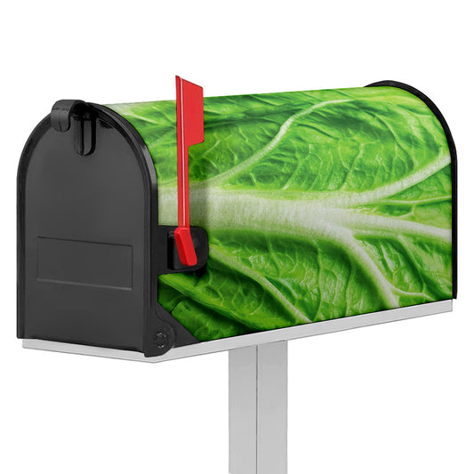Green Cabbage Leaf Print Mailbox Cover