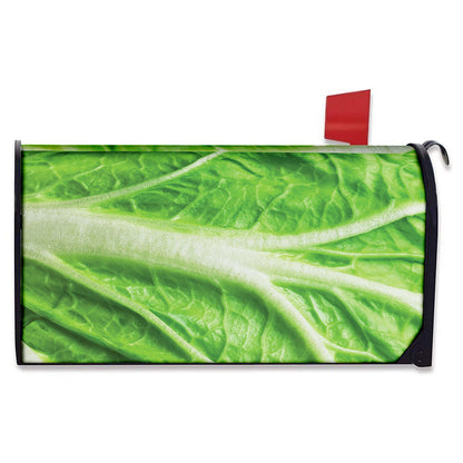Green Cabbage Leaf Print Mailbox Cover