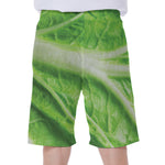 Green Cabbage Leaf Print Men's Beach Shorts